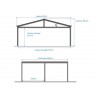 CARPORT DOUBLE SANS POTEAU CENTRAL EN ALUMINIUM ET POLYCARBONATE