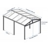 CARPORT ALU 2 PANS EN POLYCARBONATE