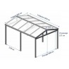 CARPORT ALU 2 PANS EN POLYCARBONATE