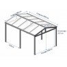 CARPORT ALU 2 PANS TOIT EN POLYCARBONATE