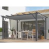 PERGOLA ALU GRIS + TOILE COULISSANTE