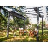 PERGOLA ALU GRIS + TOILE COULISSANTE