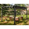 PERGOLA ALU GRIS + TOILE COULISSANTE