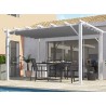 PERGOLA ALU BLANC + TOILE COULISSANTE