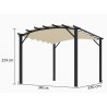 PERGOLA ALU CINTREE + TOILE COULISSANTE