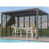 PERGOLA ALUMINIUM A LAMES ORIENTABLES ET PANNEAUX BRISE VUE