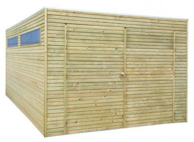 Garage toit plat en EPDM - panneaux bois 28 mm