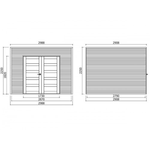 Abri de jardin panneaux bois autoclave 19 mm