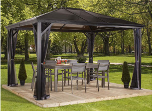 Tonnelle Pergola Gloriette en Métal Blanc Abris Kiosque de Jardin Octogonal  196x196x314cm