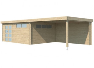 ABRIS JARDIN BOIS 44 MM - TOIT ACIER ET AUVENT