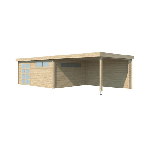 ABRIS JARDIN BOIS 44 MM - TOIT ACIER ET AUVENT