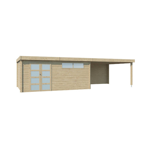ABRIS JARDIN BOIS 44 MM - TOIT ACIER ET AUVENT