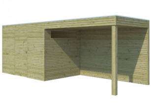 Abri bois panneaux 28 mm avec auvent