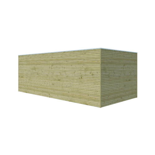 Abri en bois autoclave 28 mm 9 m2+ auvent 8.84m2