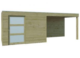 Abri bois panneaux 28 mm et auvent