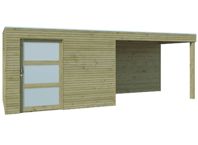 Abri bois panneaux 28 mm et auvent