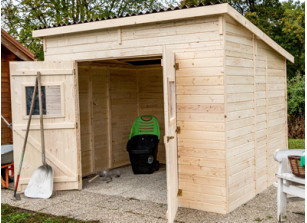 ABRI RANGEMENT EN BOIS TRAITÉ : PAS CHER !