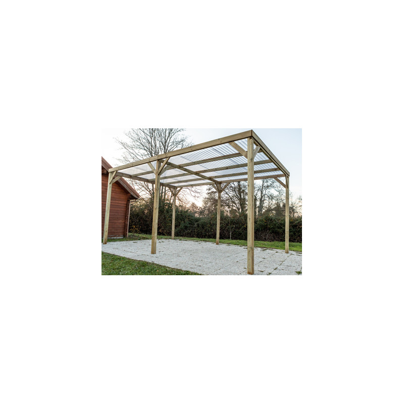 Pergola en Bois Traité Autoclave Sans Couverture 3x4,9 - Chalêt-Jardin