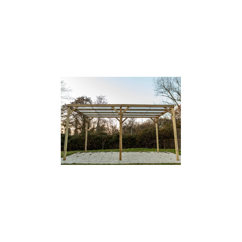 Pergola en Bois Traité Autoclave Sans Couverture 3x4,9 - Chalêt-Jardin