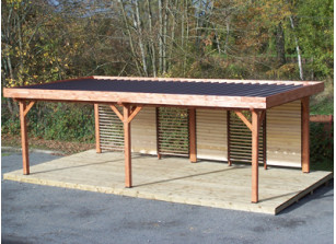 CARPORT EN BOIS TOIT PLAT