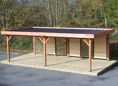 CARPORT EN BOIS TOIT PLAT