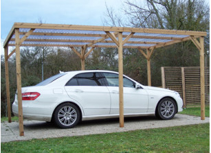 CARPORT BOIS THERMO TRAITÉ COUVERTURE PVC