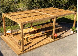 PERGOLA BOIS THERMO TRAITÉ AVEC VENTELLES