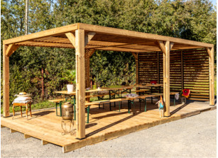 PERGOLA BOIS THERMO TRAITÉ AVEC VENTELLES