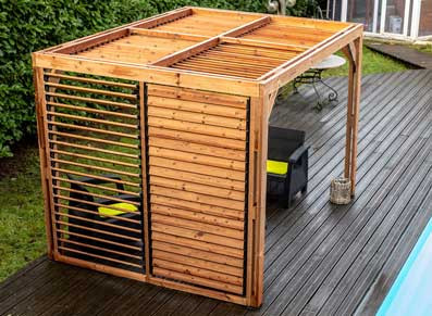 PERGOLA BOIS THERMO TRAITÉ AVEC VENTELLES