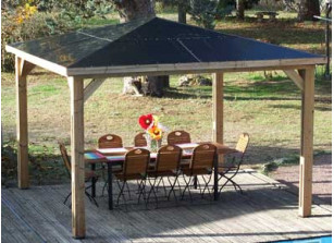 PERGOLA BOIS THERMO TRAITÉ TOIT ALU