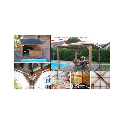 PERGOLA BOIS THERMO TRAITÉ TOIT ALU
