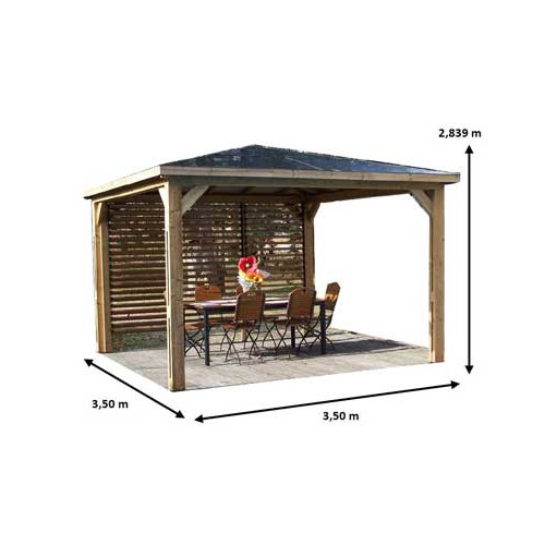 PERGOLA BOIS THERMO TRAITÉ TOIT ALU