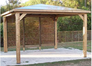 PERGOLA BOIS THERMO TRAITÉ TOIT ALU