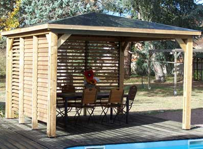 PERGOLA BOIS THERMO TRAITÉ TOIT ALU