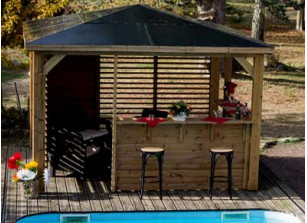 PERGOLA BOIS THERMO TRAITÉ TOIT ALU