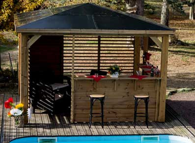 PERGOLA BOIS THERMO TRAITÉ TOIT ALU