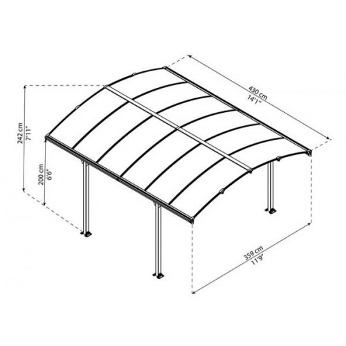 TONNELLE ALUMINIUM TOIT BERCEAU
