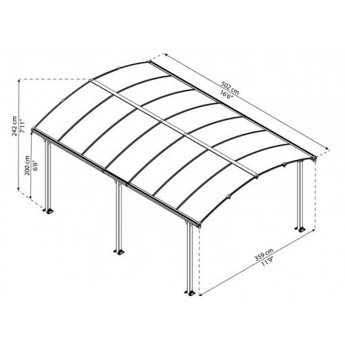 TONNELLE ALUMINIUM CINTREE