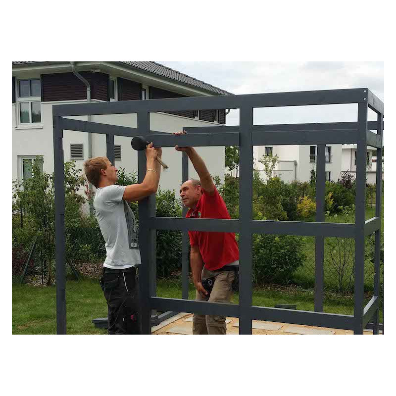 Abri de jardin en bois à toit plat sans débord de 5m2 à 20m2 Le Fréjus