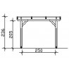 ABRI BOIS LAMELLÉ-COLLÉ AVEC TOITURE POLYCARBONATE