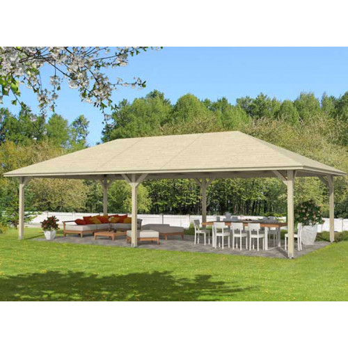 PAVILLON BOIS BRUT LAMELLÉ-COLLÉ SANS COUVERTURE