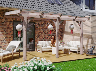 Toit terrasse en bois adossé