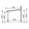 Tonnelle adossée premium largeur 434 cm