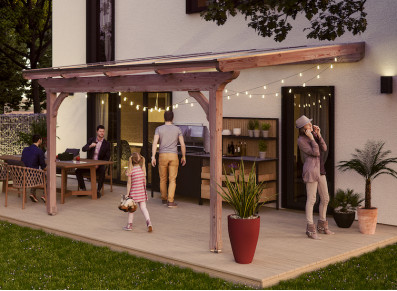 Toit terrasse en bois adossé