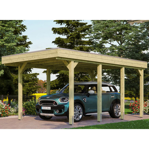 CARPORT BOIS TRAITÉ TOIT ALU