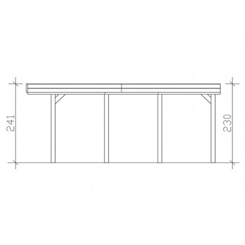 CARPORT BOIS TRAITÉ TOIT ALU