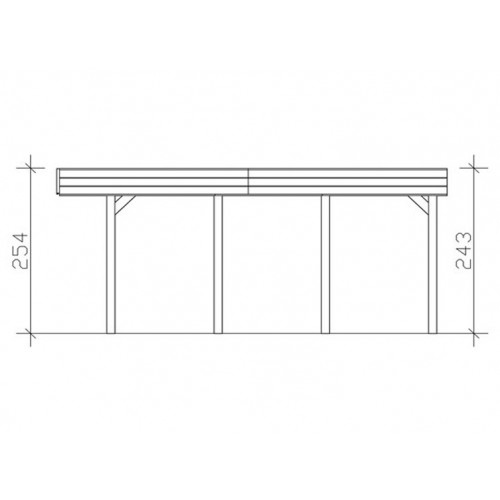 CARPORT BOIS TRAITÉ TOIT ALU