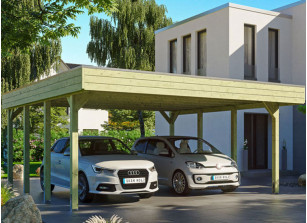 CARPORT BOIS TRAITÉ TOIT ALU