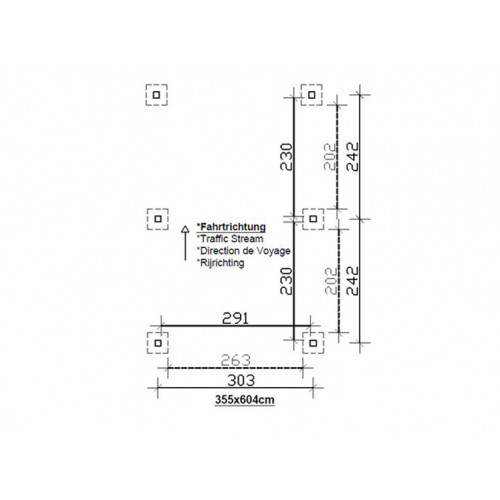 CARPORT BOIS LAMELLE-COLLE 16M2