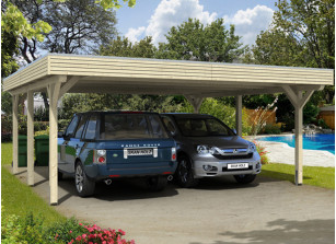 CARPORT BOIS LAMELLE-COLLE 28M2